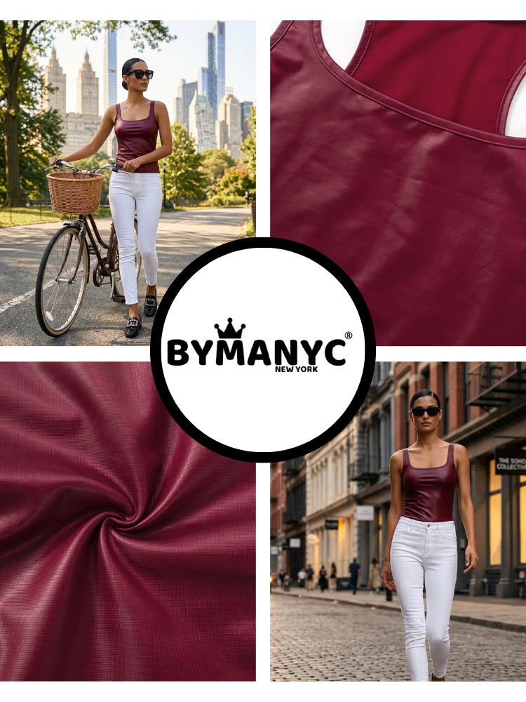 Burgundy HELLS KITCHEN Waxed Top Prêt-à-Porter BYMANYC ® New York  NYC Wholesale Boutique Inventory - No MOQ & Ready to Ship