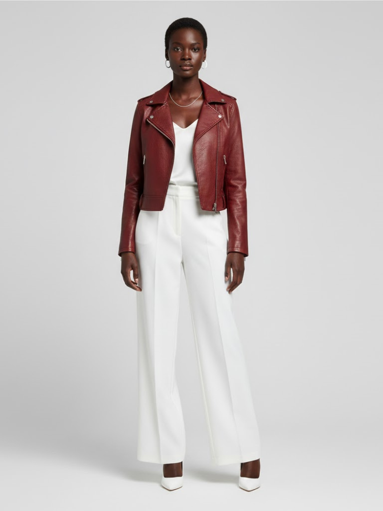Burgundy Vegan Leather Biker Jacket MULBERRY: New Colección COUTURE in NOLITA - BYMANYC ® New York - BYMANYC ® New York  