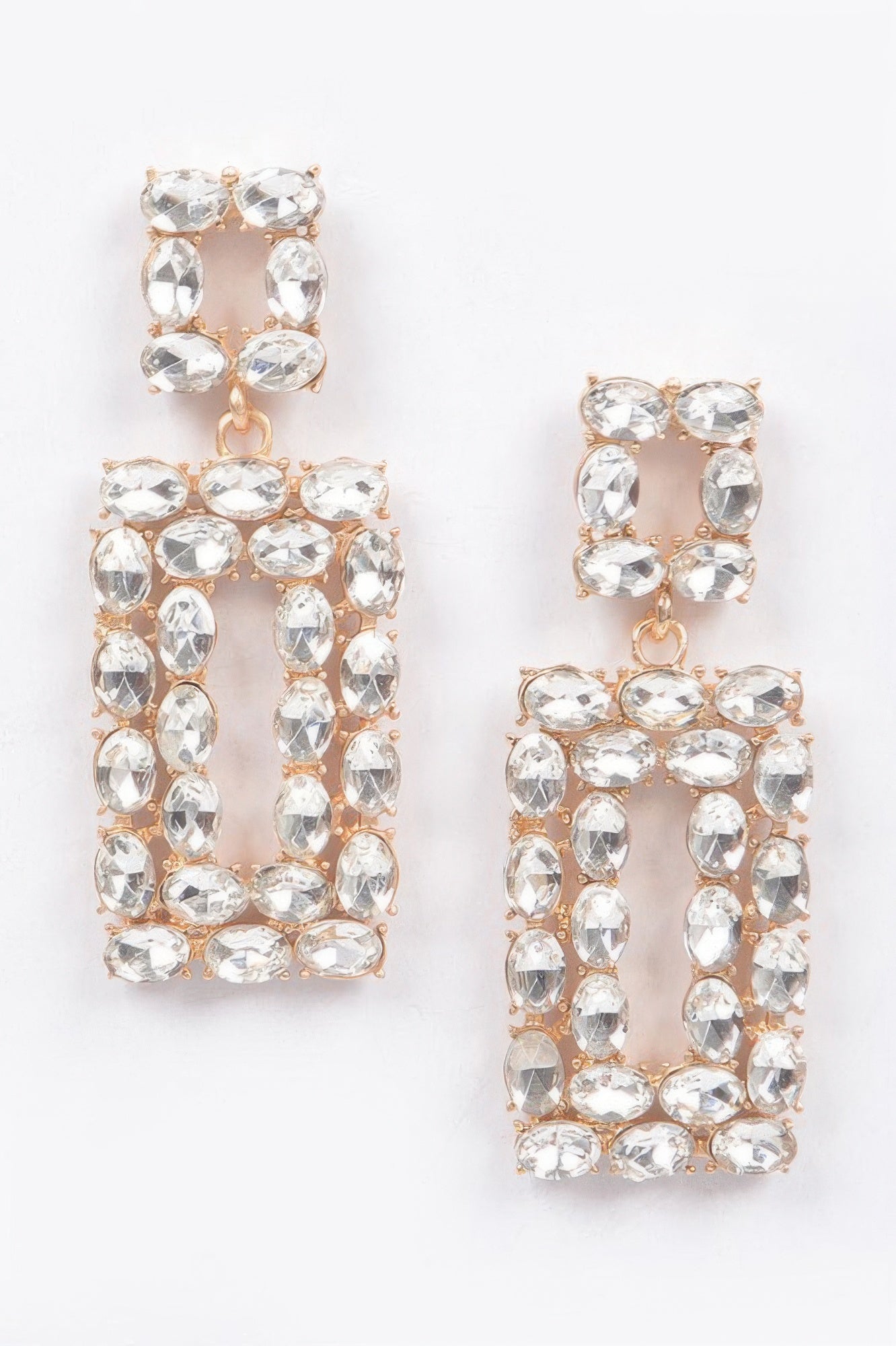  CHELSEA Crystal Color Pop Rectangle Earrings: NYFW BYMANYC ® New York  NYC Wholesale Boutique Inventory - No MOQ & Ready to Ship