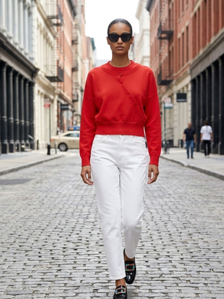  CHELSEA Women's Asymmetric Button Sweater Prêt-à-Porter BYMANYC ® New York  NYC Wholesale Boutique Inventory - No MOQ & Ready to Ship