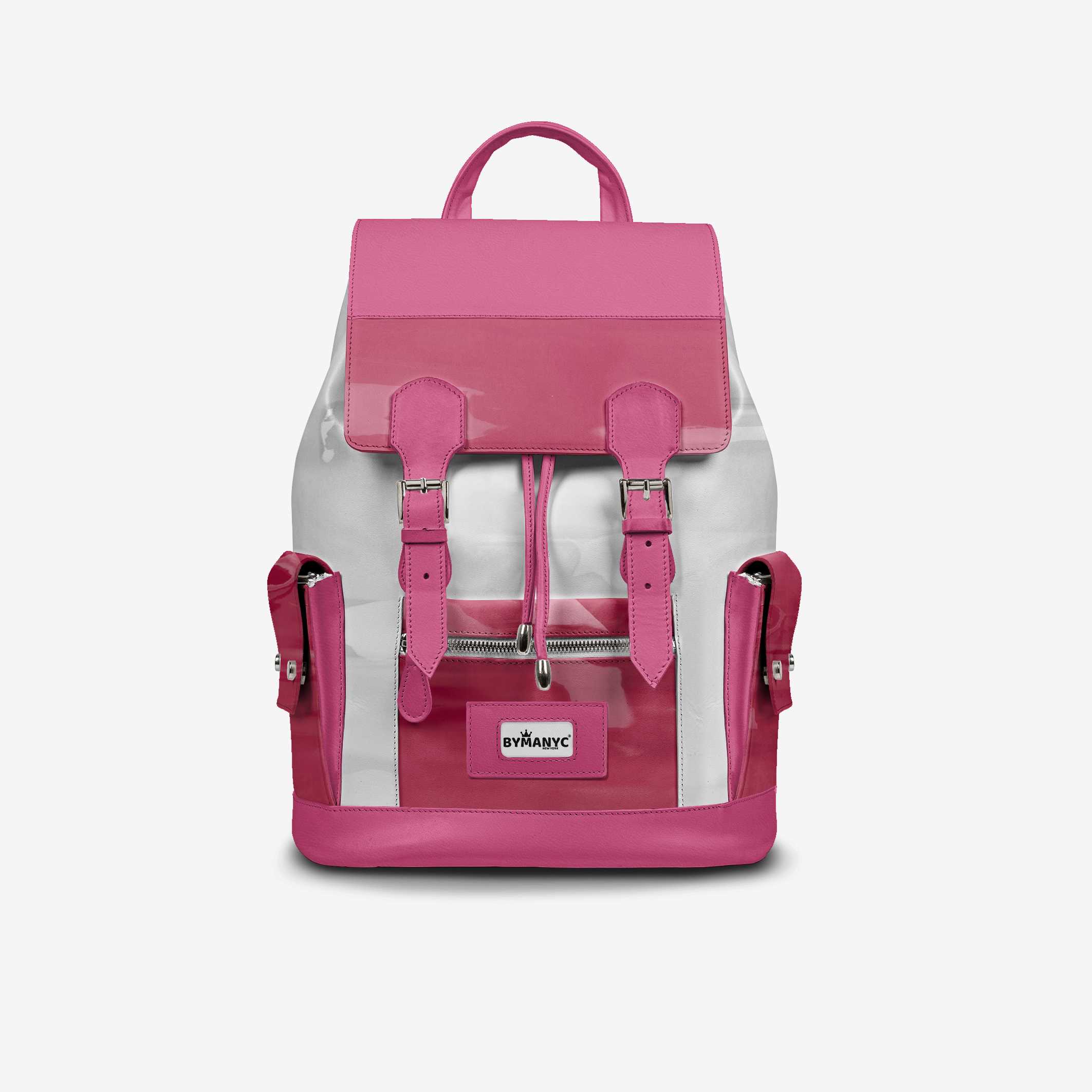  COUTURE Eco Backpack – Pink & White Edition | BYMANYC ® New York  NYC Wholesale Boutique Inventory - No MOQ & Ready to Ship