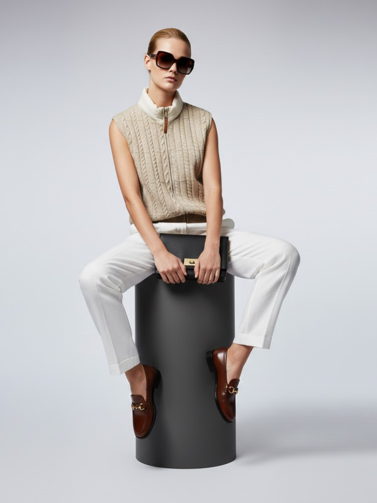  Cable-Knit Vest with Nylon Stand-Up Collar • BYMANYC ® New York  NYC Wholesale Boutique Inventory - No MOQ & Ready to Ship