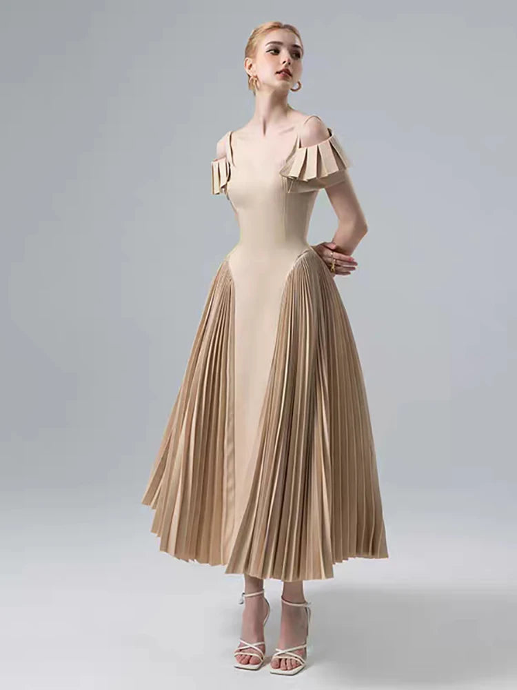 Camisole Backless Party Dress with Pleated and Patchwork Details For Women, SoHo, BYMANYC New York. - BYMANYC ® New York  