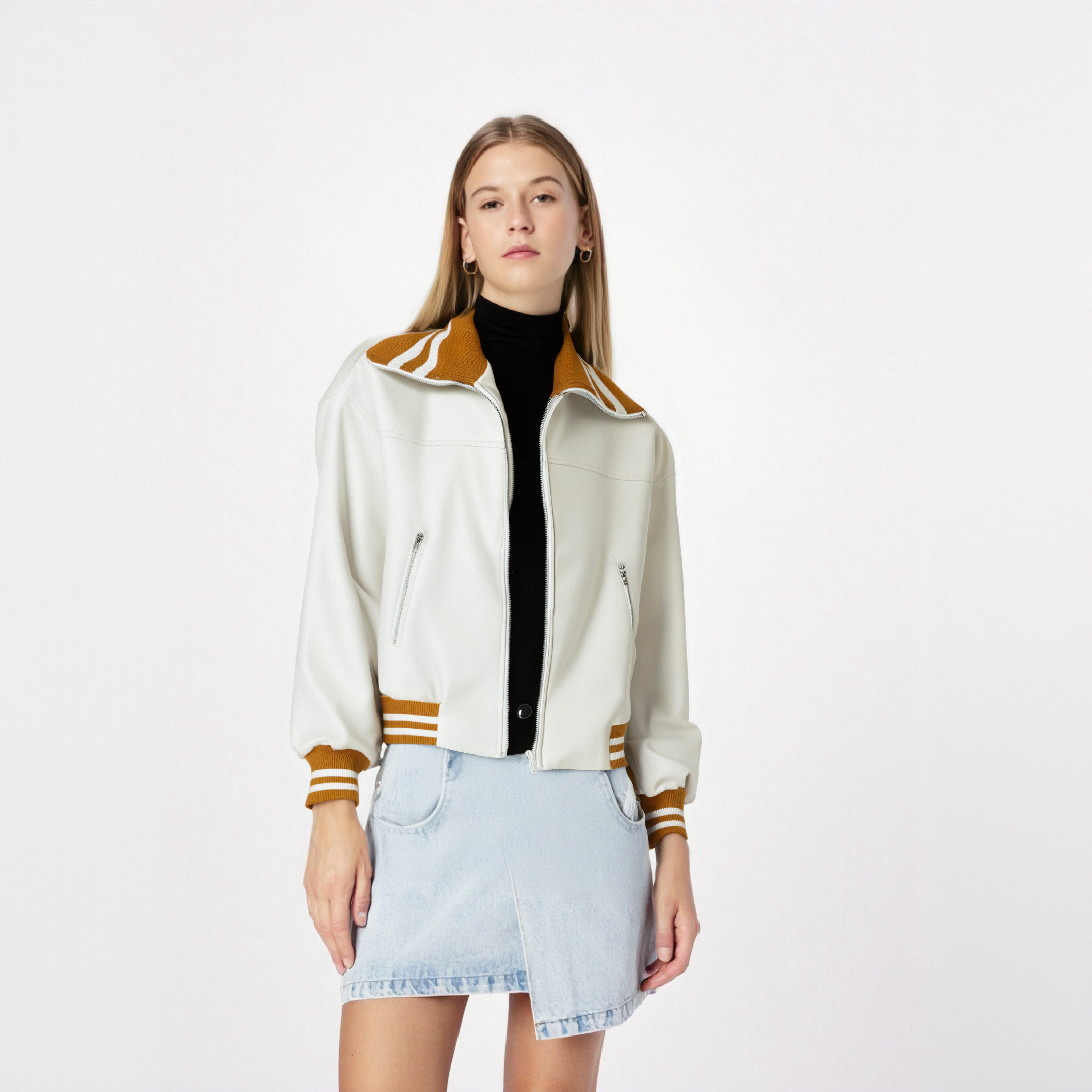 Color-block PU Leather Jacket, Soho | Women - BYMANYC ® New York - BYMANYC ® New York  