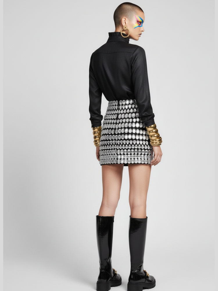  DIAMOND DISTRICT Statement Mini Skirt ECO FASHION BYMANYC ® New York  NYC Wholesale Boutique Inventory - No MOQ & Ready to Ship