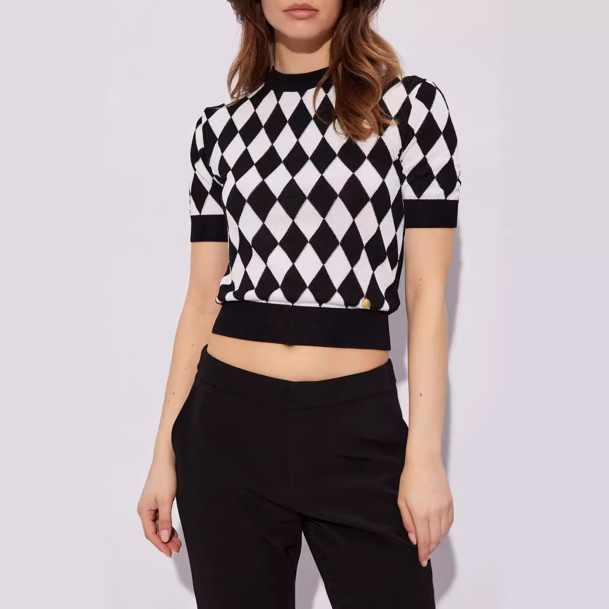 Diamond Grid Knit Top, Williamsburg | Women - BYMANYC ® New York - BYMANYC ® New York  