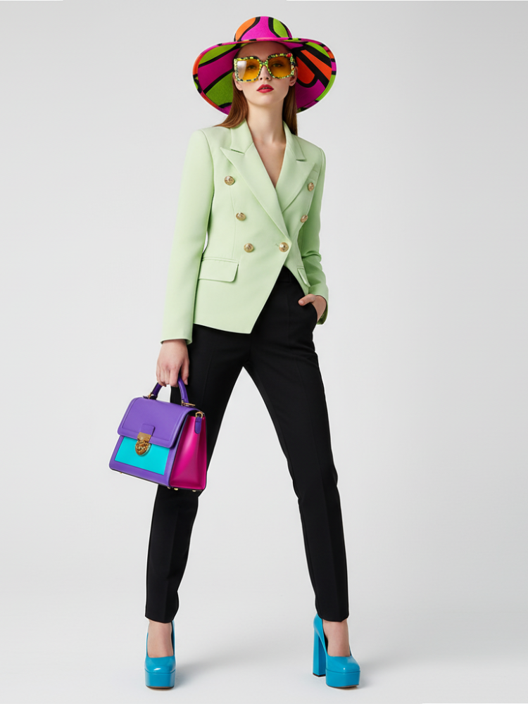  Double-Breasted Blazer Jacket UPPER WEST SIDE BYMANYC ® New York  NYC Wholesale Boutique Inventory - No MOQ & Ready to Ship
