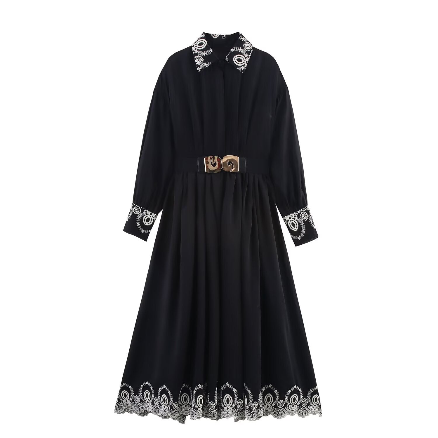 Elegant Embroidered Dress, Central Park | Women - BYMANYC ® New York - BYMANYC ® New York  