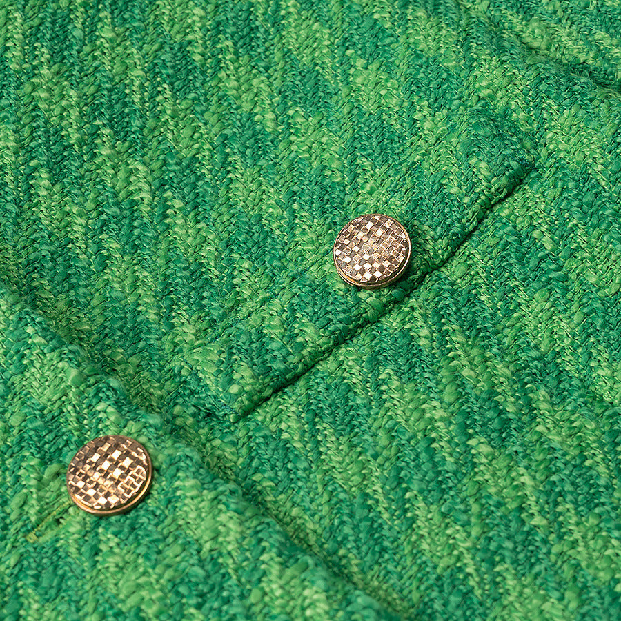 Emerald Green Tweed-Style Short Jacket For Women, SoHo, BYMANYC New York. - BYMANYC ® New York  