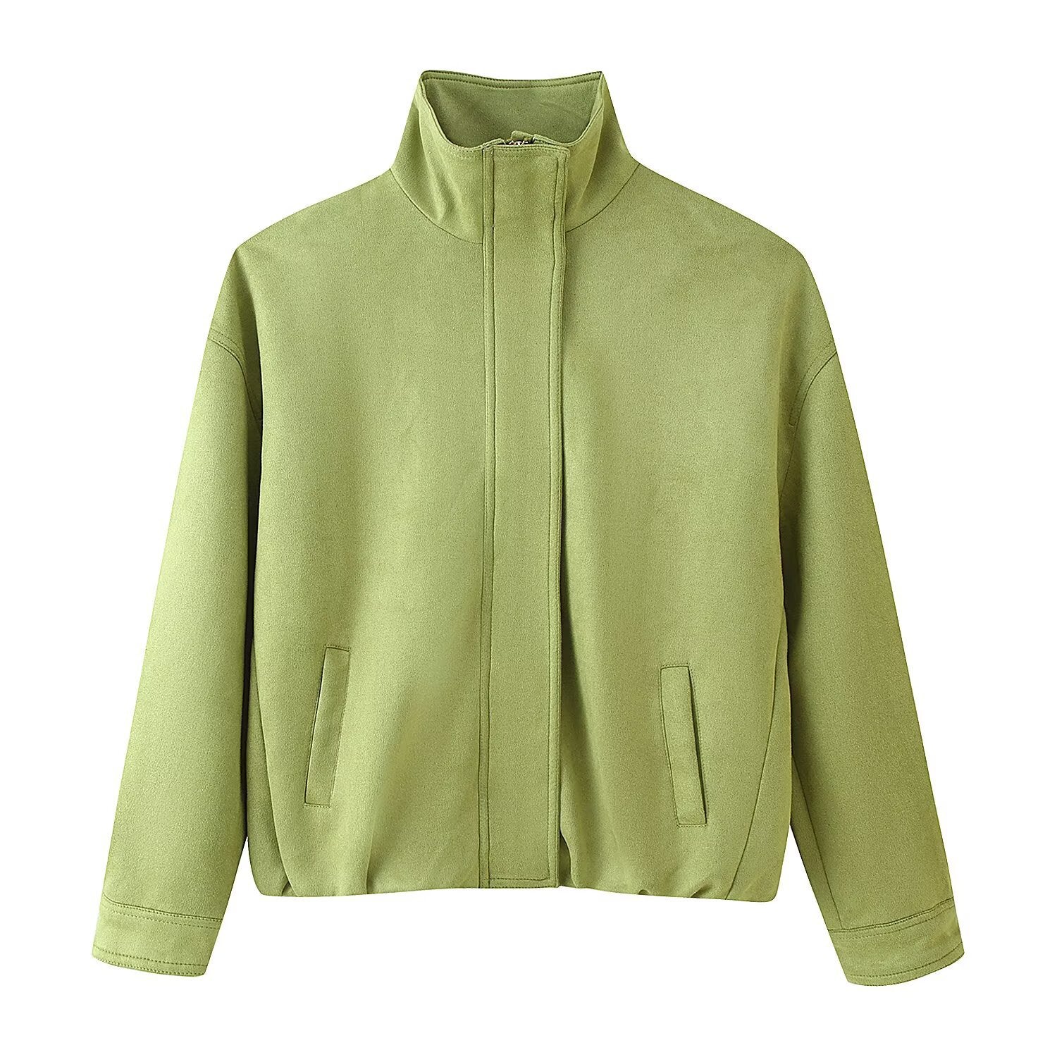 Women's Faux Suede High-Neck Bomber Jacket BYMANYC ® New York CONTEMPORARY VIBRANT MODERN FASHION - New Collection