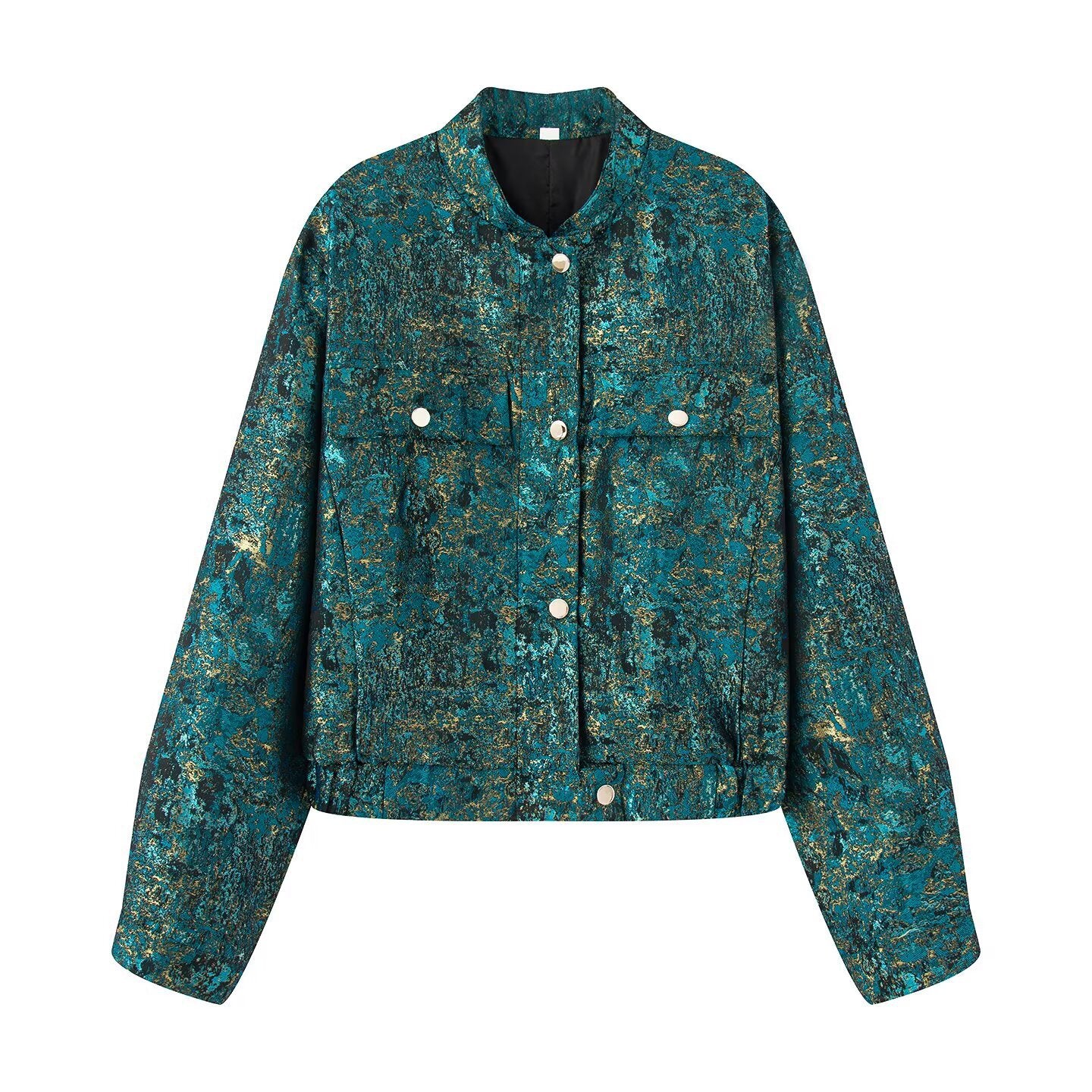 Women's Metallic Jacquard Turquoise Jacket BYMANYC ® New York CONTEMPORARY VIBRANT MODERN FASHION - New Collection