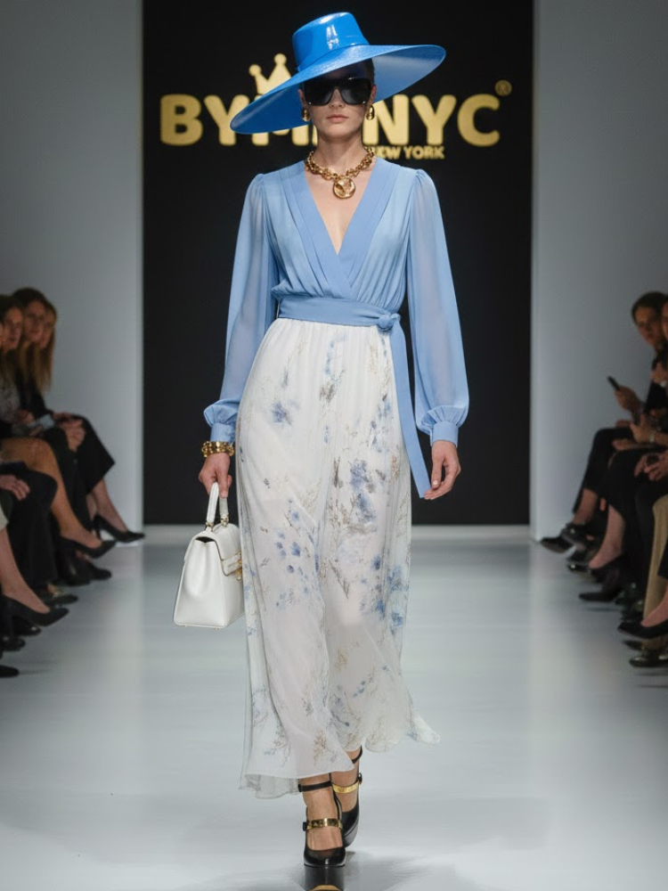  Floral Azure Maxi • GARDEN BREEZE New Collection BYMANYC ® New York  NYC Wholesale Boutique Inventory - No MOQ & Ready to Ship