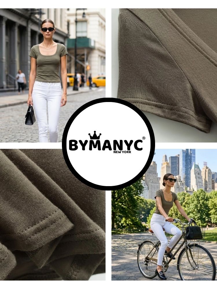  Forest Green BRYANT U-Neck Top Prêt-à-Porter BYMANYC ® New York  NYC Wholesale Boutique Inventory - No MOQ & Ready to Ship