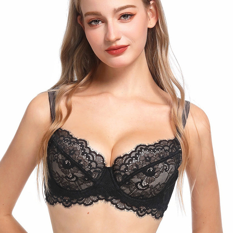 French Style Eyelash Lace Bra for Large Chest and Plus Sizes, Upper East Side, BYMANYC New York. - BYMANYC ® New York  