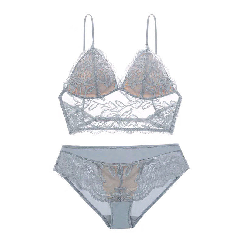 French Style Non-Wired Lace Bra Set with Triangle Cup and Backless Design For Women, SoHo, BYMANYC New York. - BYMANYC ® New York  
