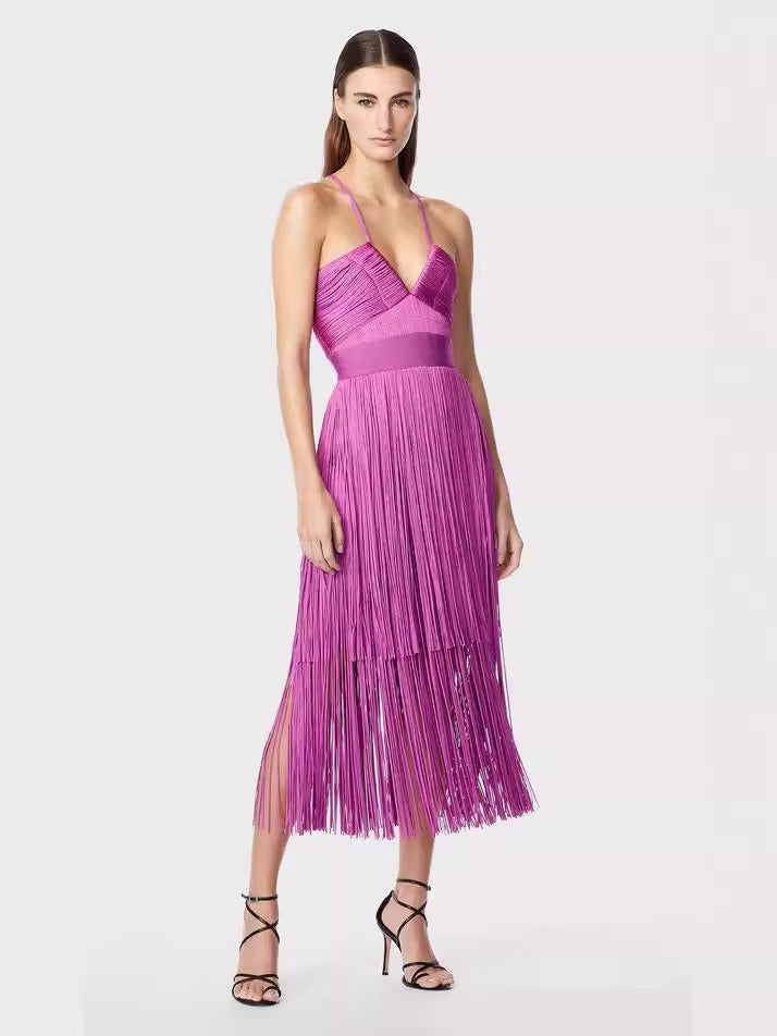 Fringe Bandage Dress With Suspender Straps For Women, Tribeca, BYMANYC New York. - BYMANYC ® New York  
