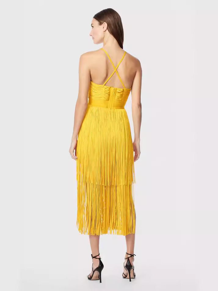 Fringe Bandage Dress With Suspender Straps For Women, Tribeca, BYMANYC New York. - BYMANYC ® New York  