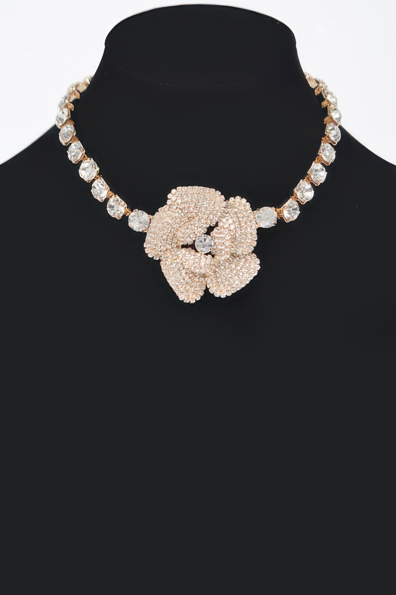  GRAMERCY PARK Rhinestone Faux Pearl Flower Choker: BYMANYC ® New York  NYC Wholesale Boutique Inventory - No MOQ & Ready to Ship