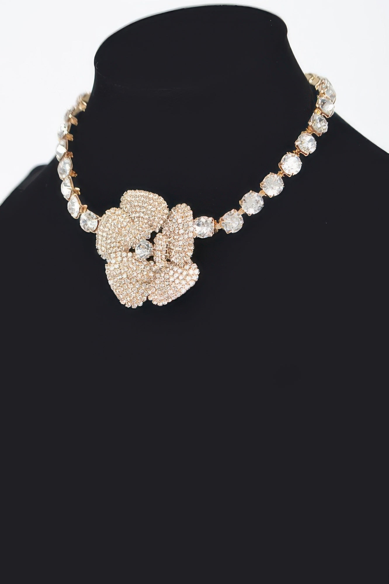  GRAMERCY PARK Rhinestone Faux Pearl Flower Choker: BYMANYC ® New York  NYC Wholesale Boutique Inventory - No MOQ & Ready to Ship