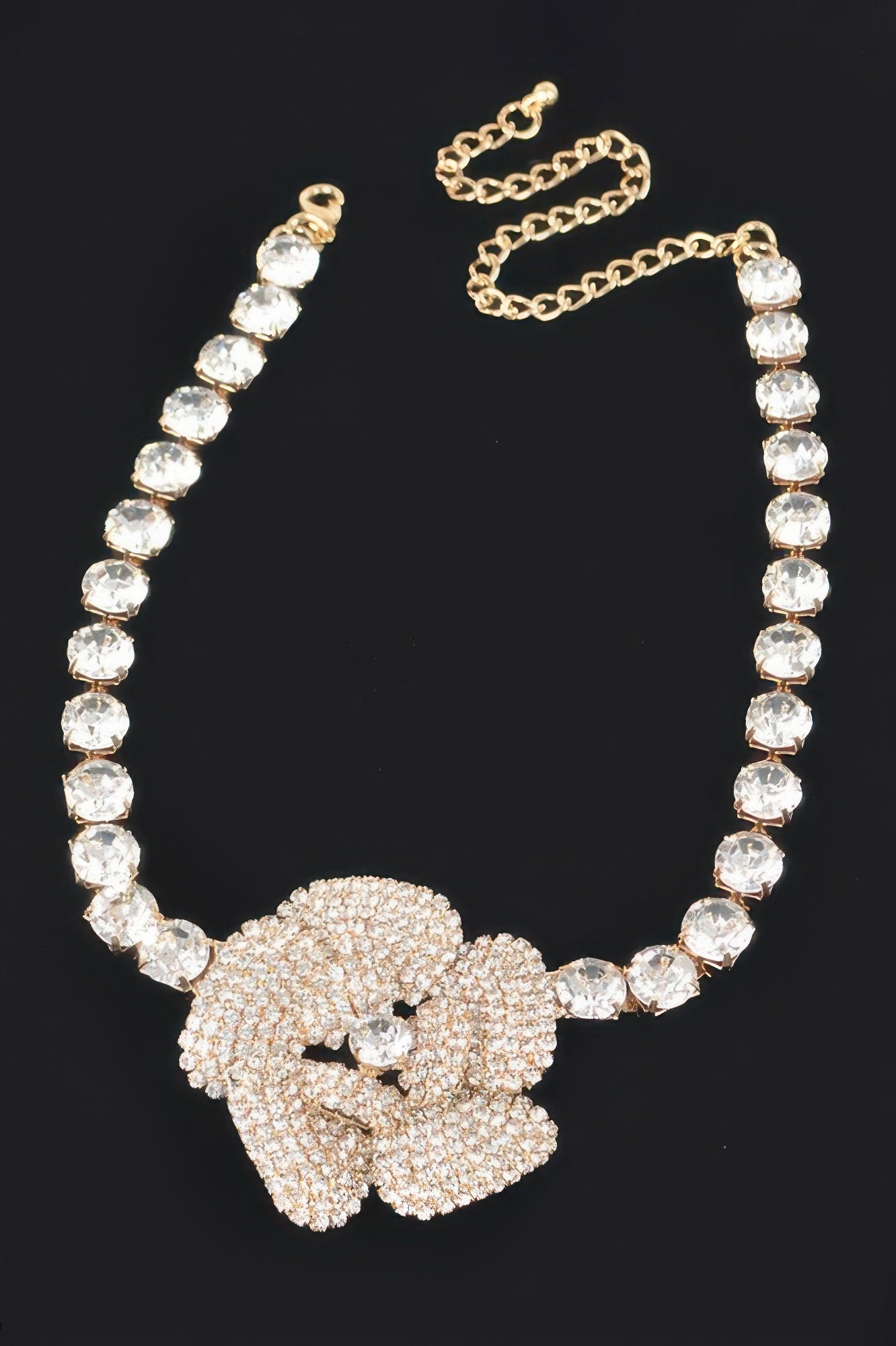  GRAMERCY PARK Rhinestone Faux Pearl Flower Choker: BYMANYC ® New York  NYC Wholesale Boutique Inventory - No MOQ & Ready to Ship