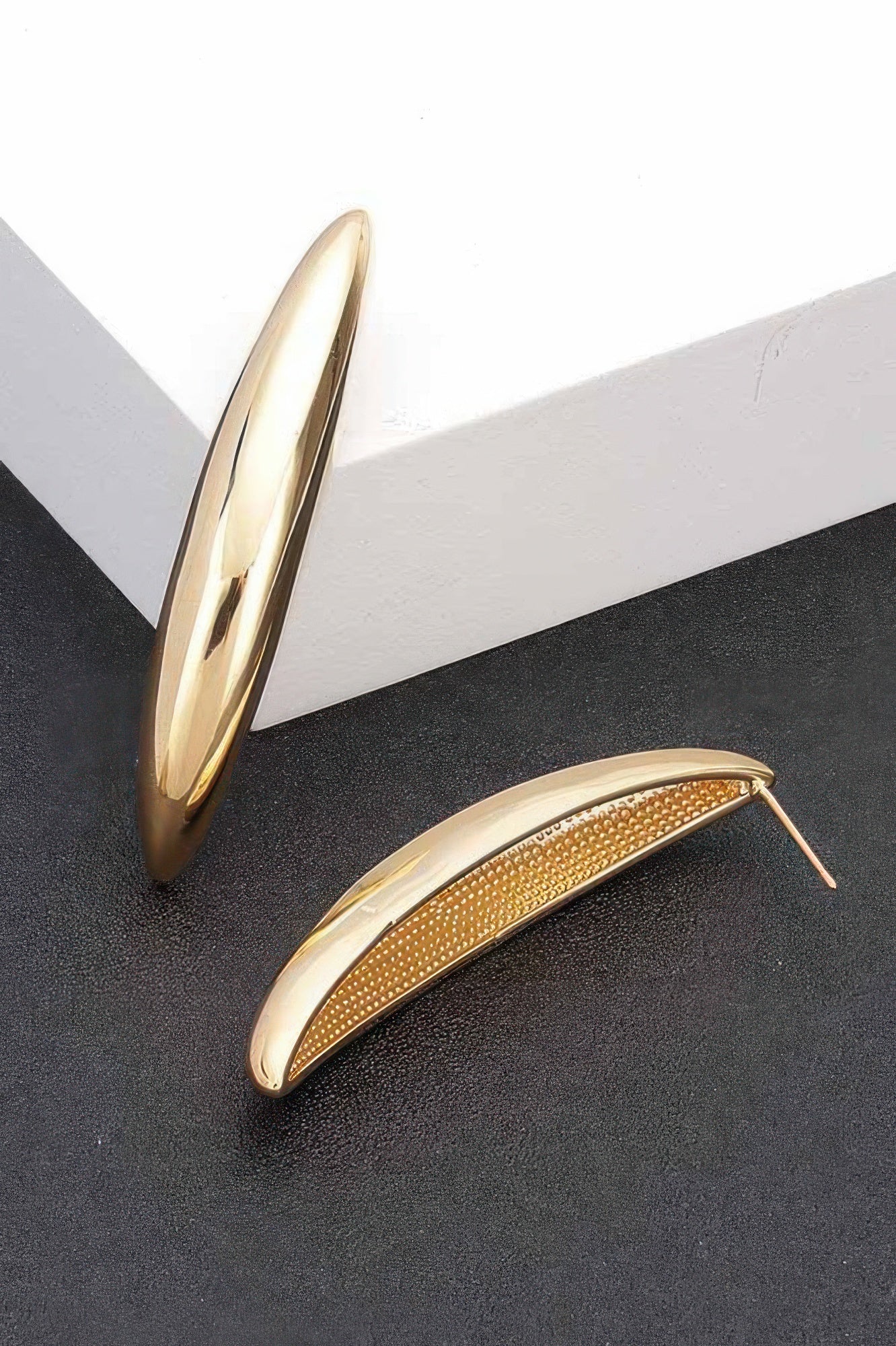  GUGGENHEIM Curved Metal Vintage Stud Earrings: BYMANYC ® New York  NYC Wholesale Boutique Inventory - No MOQ & Ready to Ship