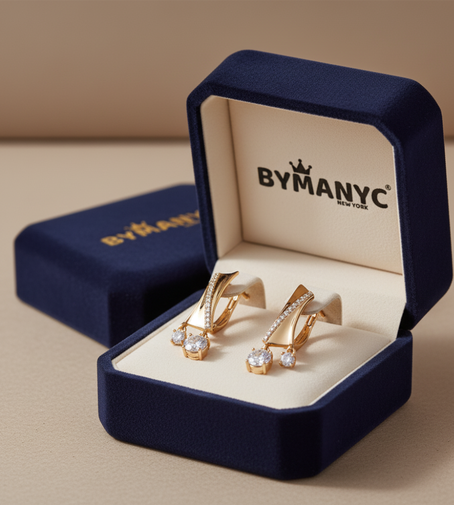 Geometric Drop Earrings Sparkle SOHO BYMANYC ® New York - BYMANYC ® New York  