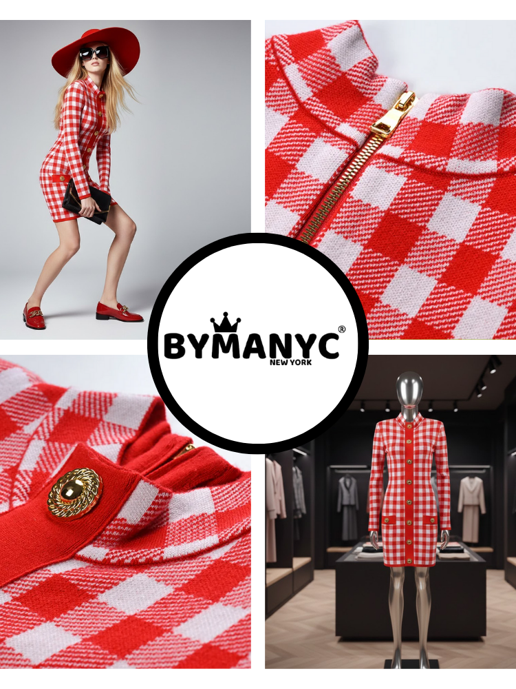  Gingham Chic Knit • UPPER EAST New Collection BYMANYC ® New York  NYC Wholesale Boutique Inventory - No MOQ & Ready to Ship