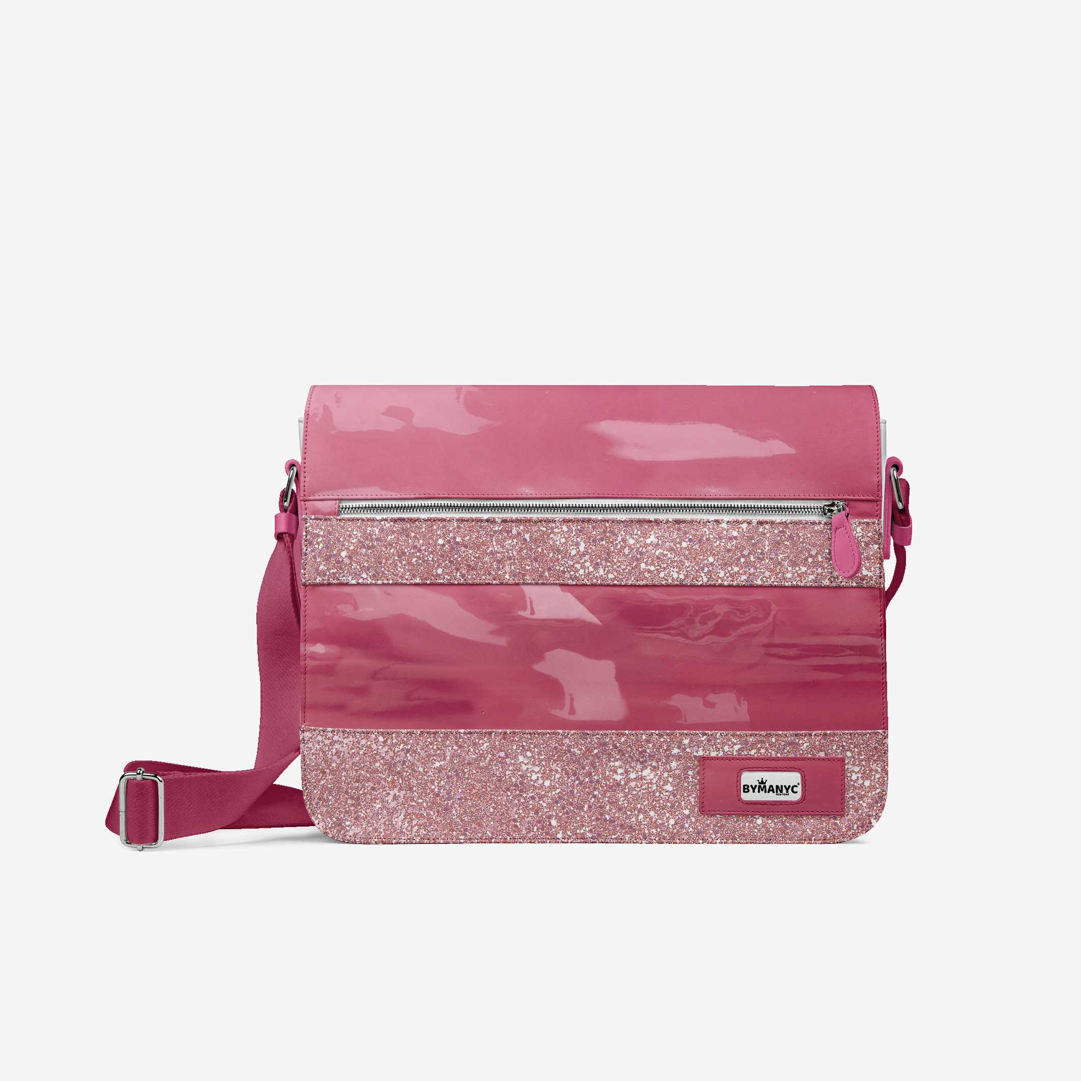 Glitter Pink Messenger Bag 16” | BYMANYC ® New York Glam Street Edition - BYMANYC ® New York