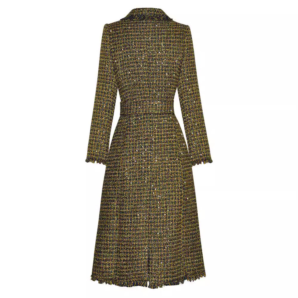 Golden Plaid Trench Coat, Upper East Side | Women - BYMANYC ® New York - BYMANYC ® New York  