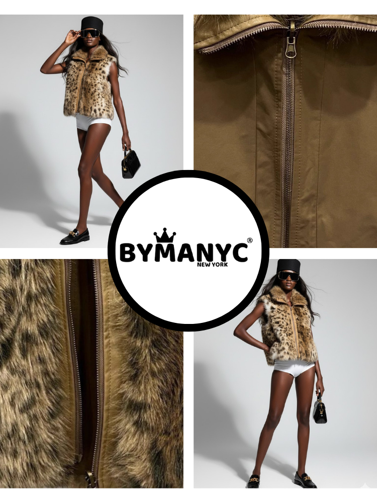 HARLEM Reversible Vegan Fur Vest NYFW New Colecction BYMANYC ® New York - BYMANYC ® New York  