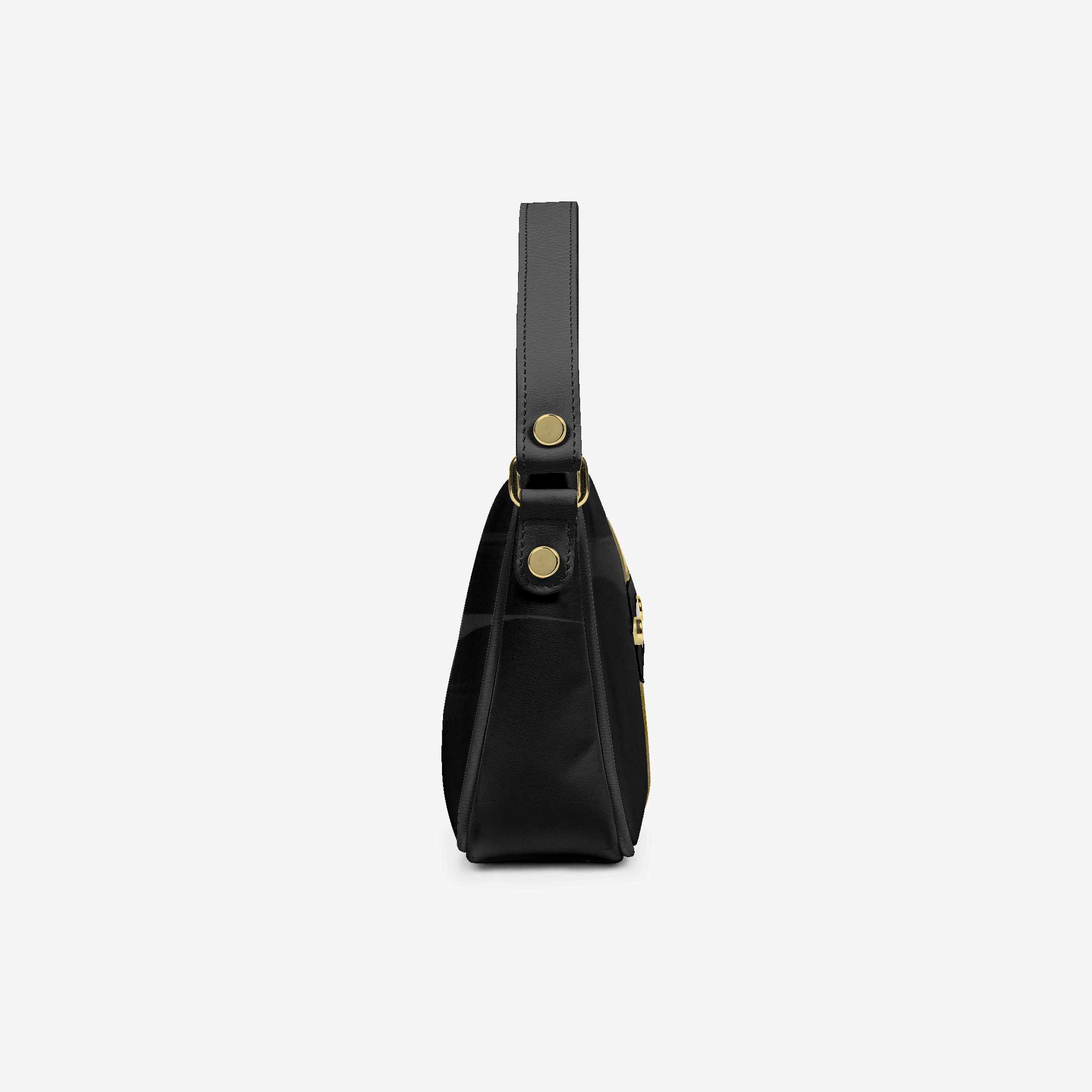  Handbag BYMANYC ® New York – Couture Vegan Vertical Band in Black & Gold Luxe  NYC Wholesale Boutique Inventory - No MOQ & Ready to Ship