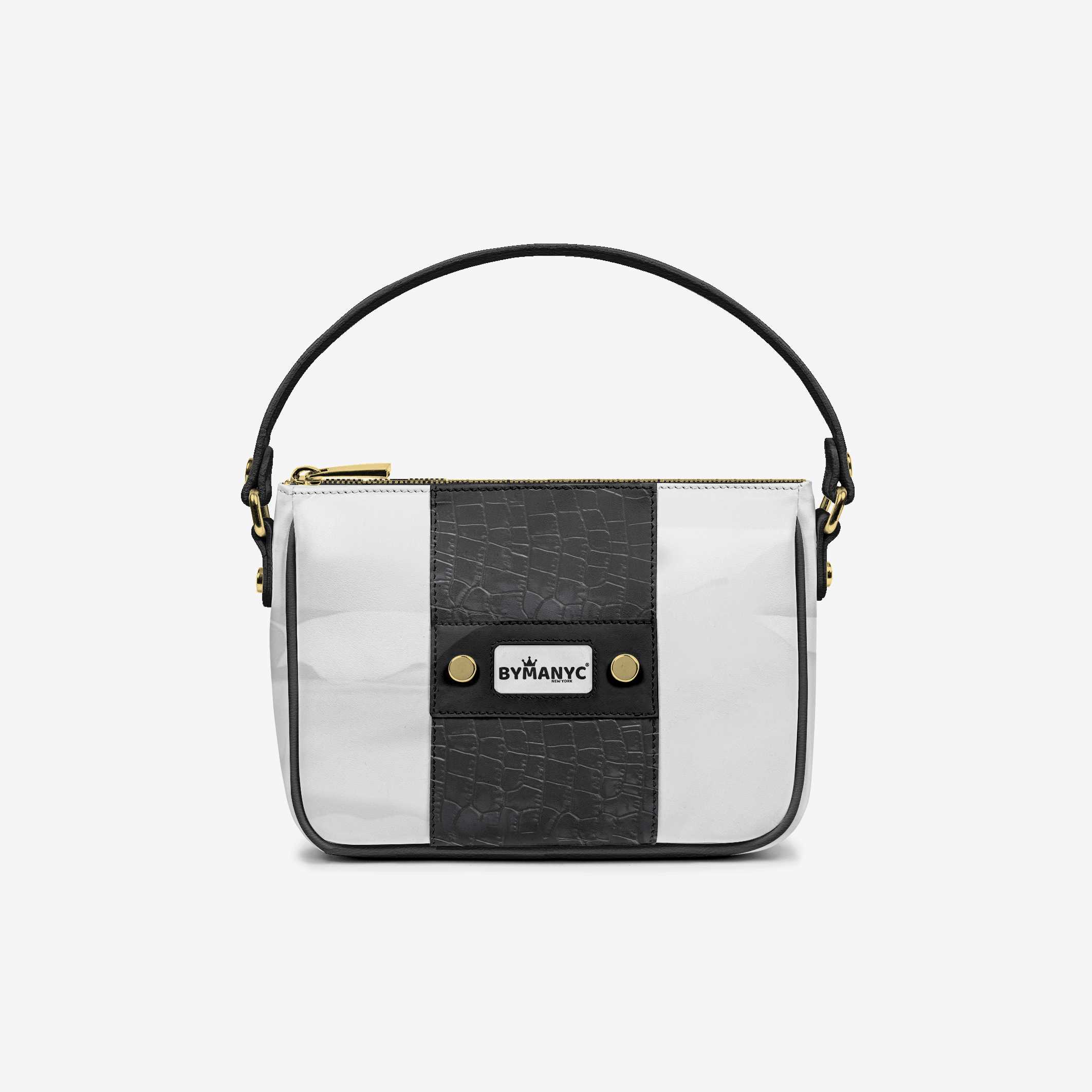 Handbag BYMANYC ® New York – Couture Vegan Vertical Band in Midnight Gold  NYC Wholesale Boutique Inventory - No MOQ & Ready to Ship