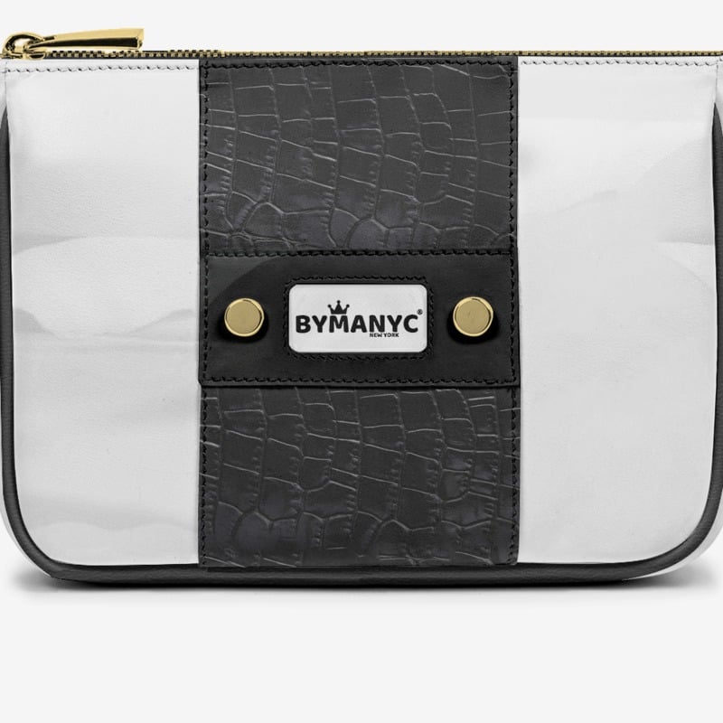  Handbag BYMANYC ® New York – Couture Vegan Vertical Band in Midnight Gold  NYC Wholesale Boutique Inventory - No MOQ & Ready to Ship
