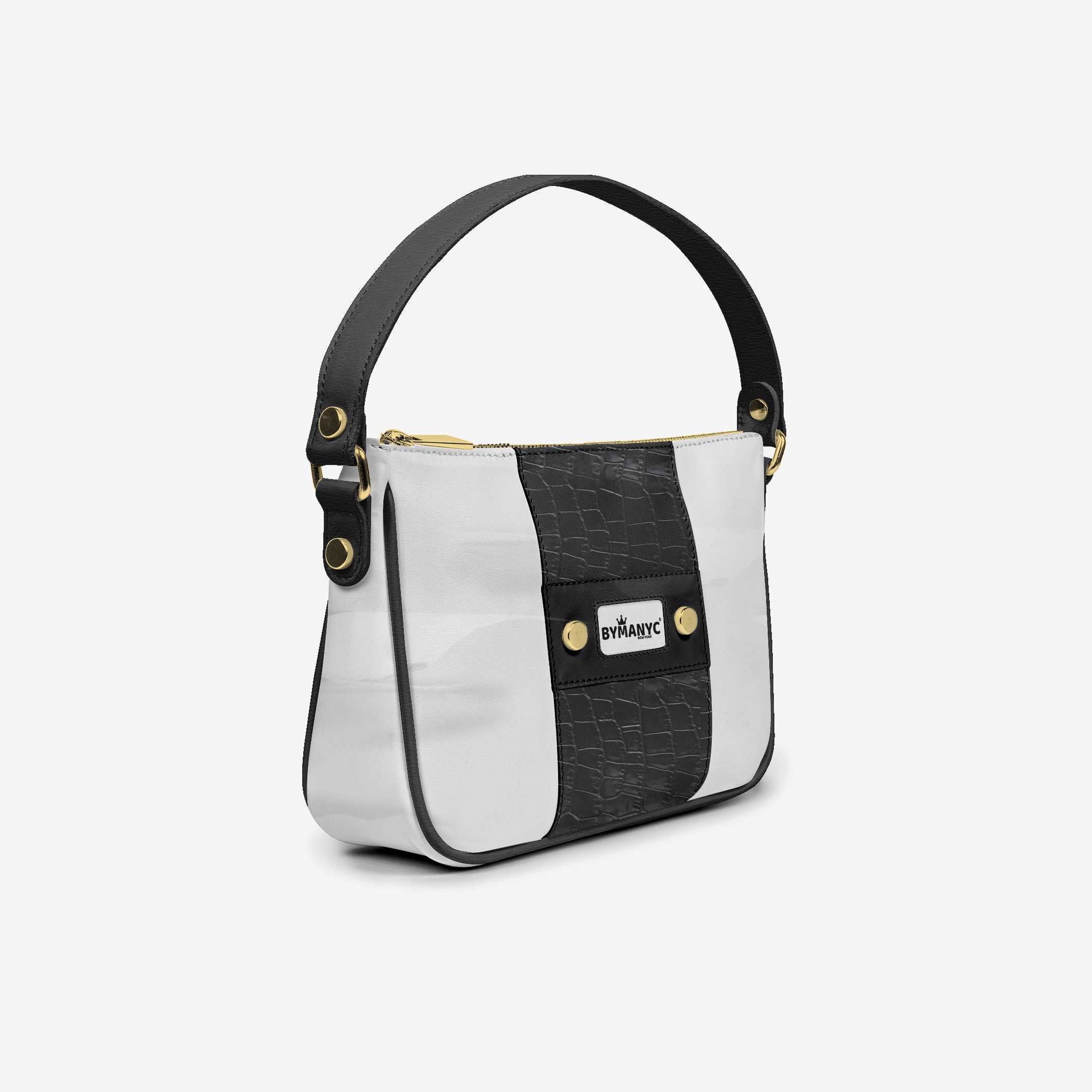  Handbag BYMANYC ® New York – Couture Vegan Vertical Band in Midnight Gold  NYC Wholesale Boutique Inventory - No MOQ & Ready to Ship