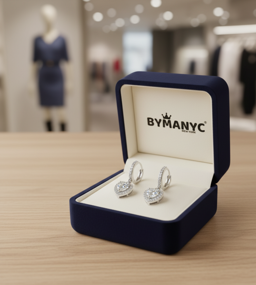  Heart Huggie Hoop Earrings Radiance SOHO BYMANYC ® New York  NYC Wholesale Boutique Inventory - No MOQ & Ready to Ship