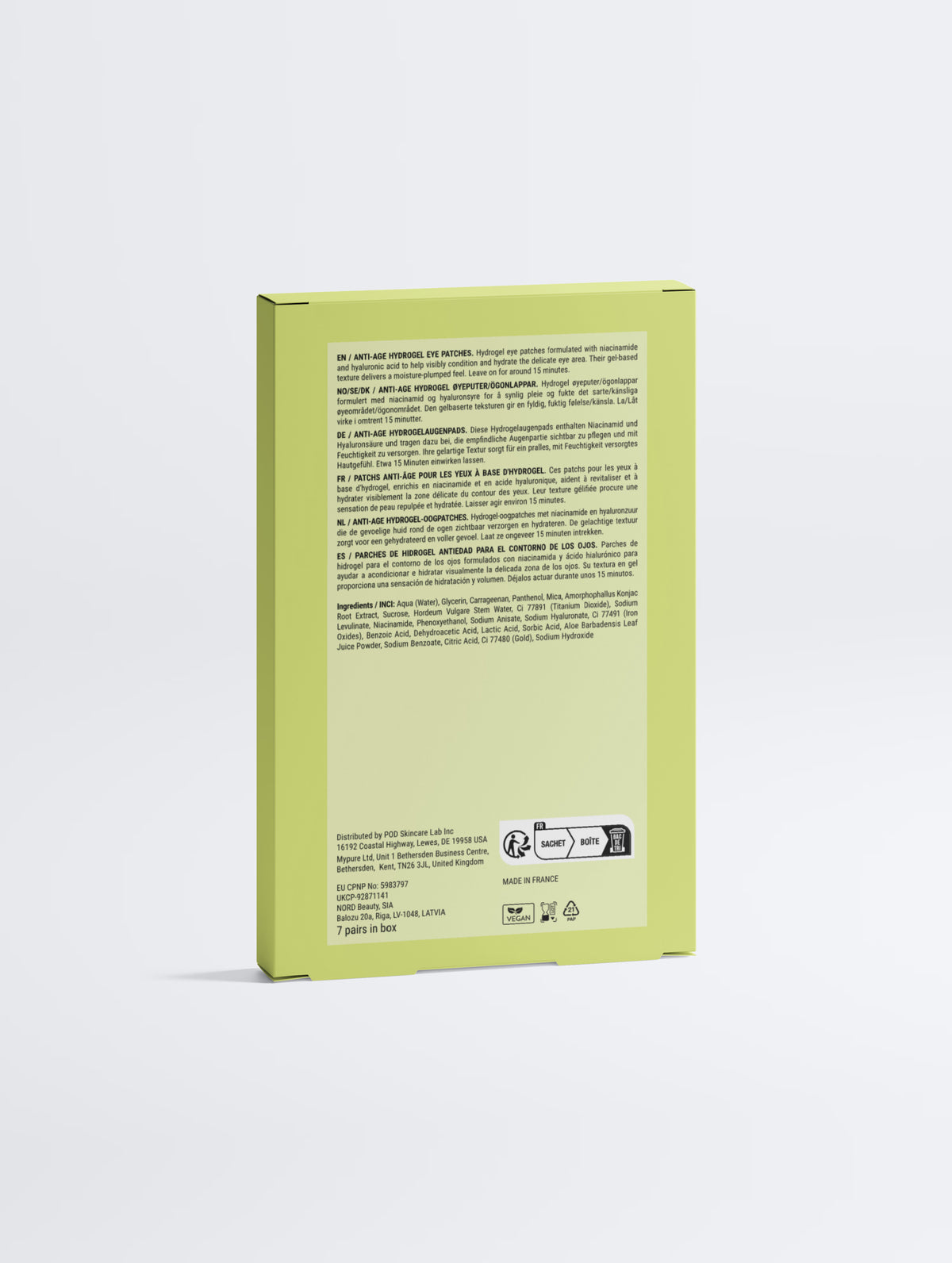 VEGAN BEAUTY Anti-Age Hydrogel Eye Patches Eco-Friendly BYMANYC ® New York