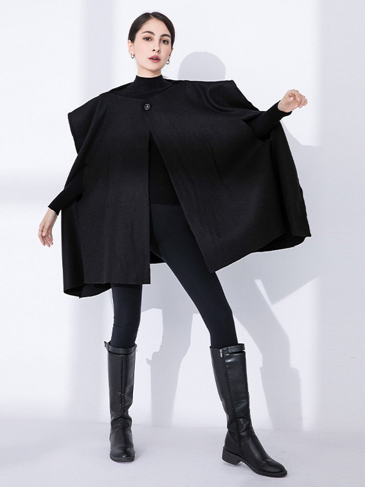 Irregular Woolen Hooded Cape, The Library | Women - BYMANYC ® New York - BYMANYC ® New York  