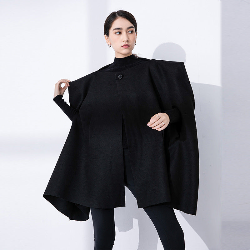Irregular Woolen Hooded Cape, The Library | Women - BYMANYC ® New York - BYMANYC ® New York  