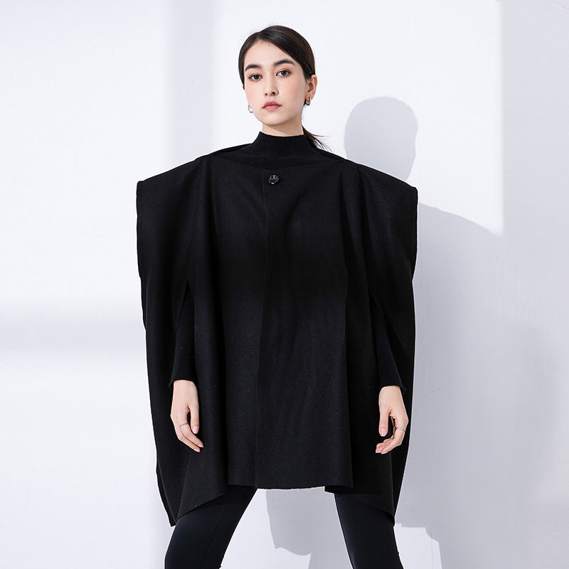 Irregular Woolen Hooded Cape, The Library | Women - BYMANYC ® New York - BYMANYC ® New York  