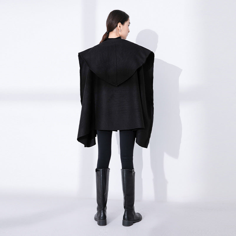 Irregular Woolen Hooded Cape, The Library | Women - BYMANYC ® New York - BYMANYC ® New York  