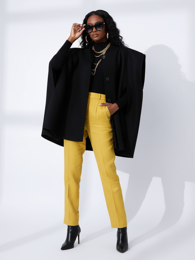 Irregular Woolen Hooded Cape, The Library | Women - BYMANYC ® New York - BYMANYC ® New York  