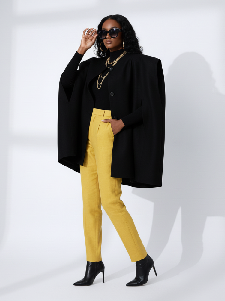 Irregular Woolen Hooded Cape, The Library | Women - BYMANYC ® New York - BYMANYC ® New York  