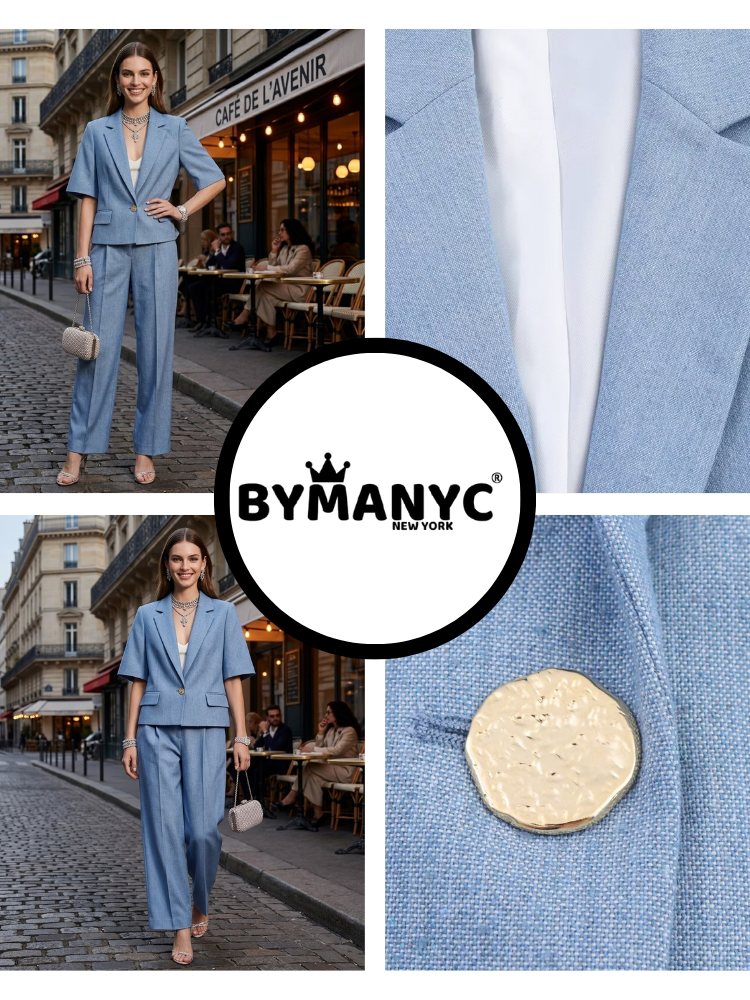  Jacket & Pants Set Women's ARC DE TRIOMPHE New Collection PARIS LE MARAIS BYMANYC ® New York  NYC Wholesale Boutique Inventory - No MOQ & Ready to Ship