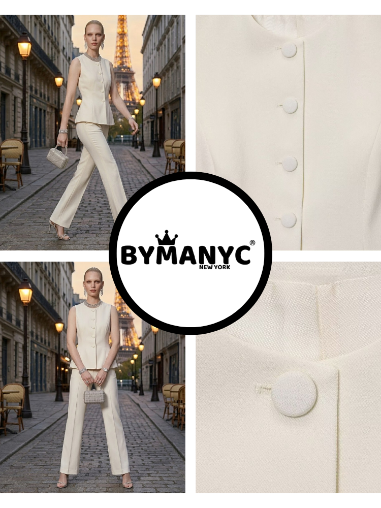  Jacket & Pants Set Women's TROCADÉRO GOLD New Collection PARIS LE MARAIS BYMANYC ® New York  NYC Wholesale Boutique Inventory - No MOQ & Ready to Ship