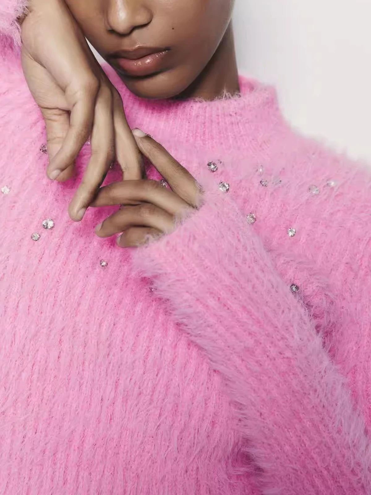 Jeweled Cropped Sweater, LES | Women - BYMANYC ® New York - BYMANYC ® New York  