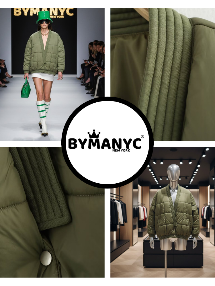  Kaki Zen Puffer Bomber • SOHO New Collection BYMANYC ® New York  NYC Wholesale Boutique Inventory - No MOQ & Ready to Ship