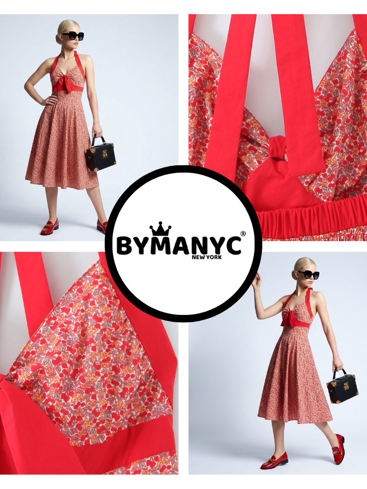  LITTLE ITALY Women's Red Dress Prêt-à-Porter BYMANYC ® New York  NYC Wholesale Boutique Inventory - No MOQ & Ready to Ship