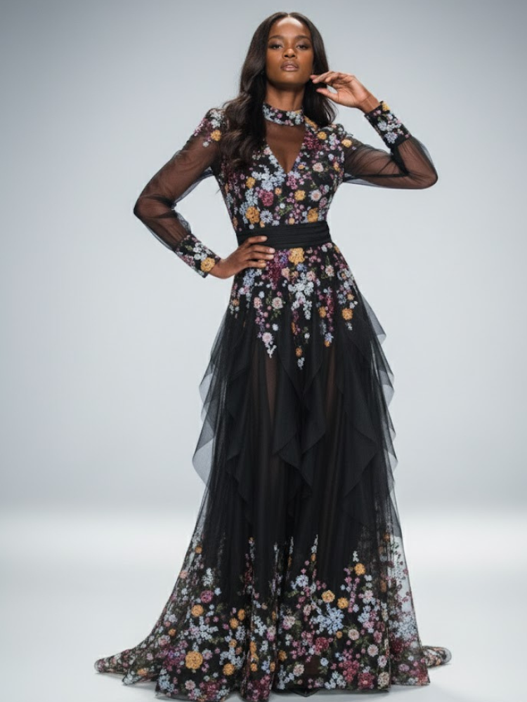  Long Black Evening Dress SOHO: Prêt-à-Porter Line BYMANYC ® New York  NYC Wholesale Boutique Inventory - No MOQ & Ready to Ship