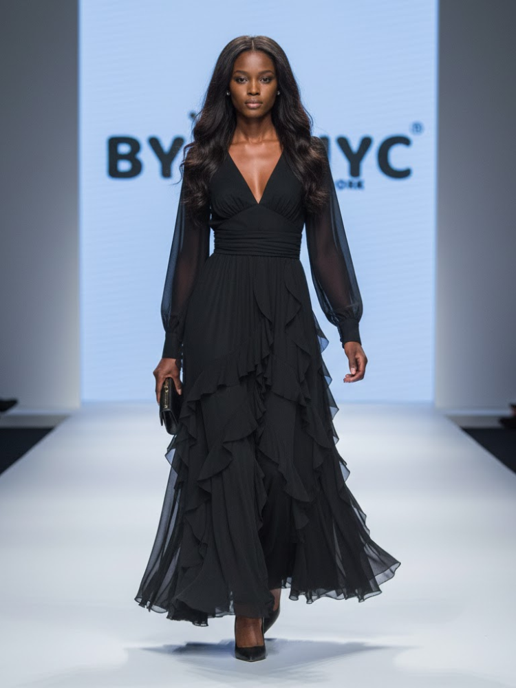 Long Black Evening Dress SUTTON PLACE: Prêt-à-Porter Line BYMANYC ® New York - BYMANYC ® New York  