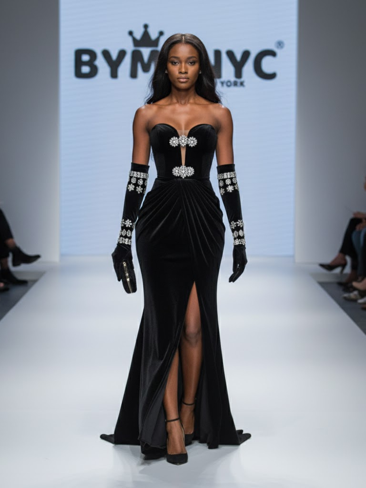 Long Black Evening Dress THE PLAZA: Prêt-à-Porter Line BYMANYC ® New York - BYMANYC ® New York  